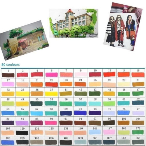 LCC 80-Piece Marker Set, Rich Colors, Double-Ended Design 2