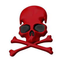 (Red and black) 3D Skull Metal Decals Weatherproof Weather Resistant Sticker Personalizes Car Accessory Upgrades for Car & Motorcycles Multicolor