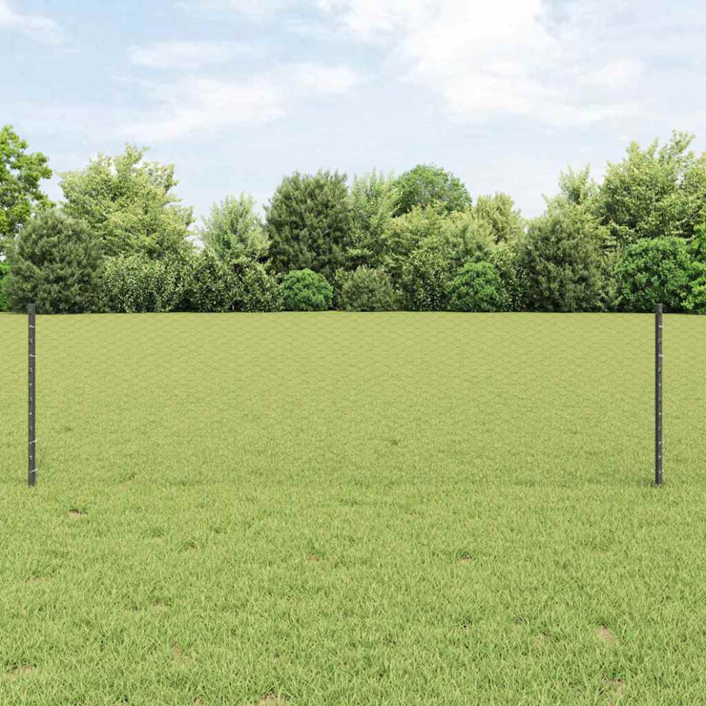Vidaxl Welded Wire Fence 100 X 0.6 M (W X H) Pvc-Coated Steel Grey