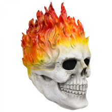 Halloween Ghost Rider vlammenschedelmasker, horror spook volledig gezicht latex cosplay kostuum rekwisieten