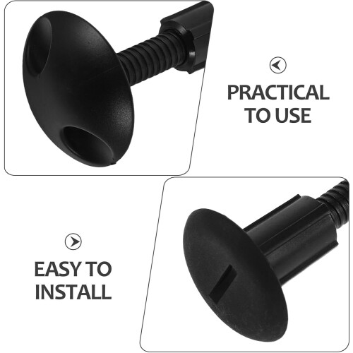 2pcs Black Plastic Soft Surfboard Plug with Round Head – Surfboard Leash Attachment Rope Connector 1
