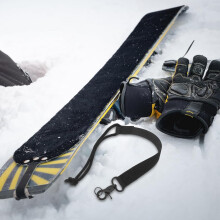2 db fekete, állítható snowboardcipő-pánt biztonsági pórázzal és kulcstartóval, 19,5 cm-es sífelszerelés-kiegészítőkkel