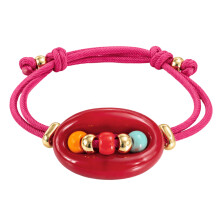 Bracelet perlé rétro tendance en forme de nez de cochon,-Rouge