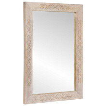 vidaXL Wall Mirror Bleached White 70 x 50 cm Engineered Wood and Glass