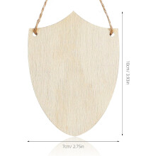 20 piezas de recortes de escudos de madera sin terminar para manualidades, ideales para pintar placas de madera y decoración del hogar.