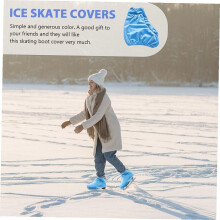 Skating Boot Covers Snow Skating Boot Sleeve Polyester Wear-Resistant Elastic Ice Skate Protectors XL Light Blue