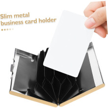Metall-Kartenetui aus Edelstahl, Visitenkartenetui für Damen und Herren, mit Fächern, magnetischer Brieftasche, für Büro und Freizeit