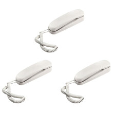 3X Bekabelde Wandtelefoon, Kleine Hoteltelefoon, Geschikt voor Thuis/Badkamer/School/Kantoor Vaste Wandtelefoon, Wit