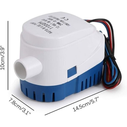 Automatic bilge pump - MHY - 12V - 1100GPH - Silent - Powerful - Seawater resistant - Compact 1
