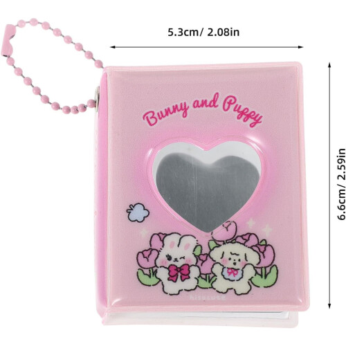 2 polegadas Mini Kpop Foto Álbum Chaveiro com Design Oco Coração, Pequeno Photocard Binder Holder 1