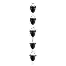 (black acorn) Outdoor Acorn Rain Chain  Set Rust Resistant Rainchain Gutter Adapter Rain Chain for Gutters Downspouts Decorations