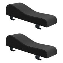 (Black) Removable Washable Chair Arm Cushions Memory Foam Core Elastic Bands Universal Home Office Gaming Accessories Set 1 Pair Gray