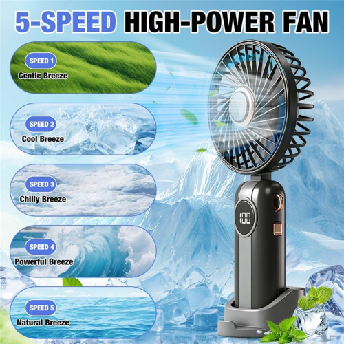 Schwarzer Handventilator Hochgeschwindigkeits bürstenlos USB Mini Luftkühler 1