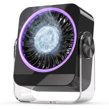 New Purple Ice Cooling Mini Fan, 5 Speed Wall Mount Desktop Portable Air Cooler with Long Lasting Battery for Household Indoor Use