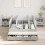 VidaXL vidaXL Storage Bed Frame Concrete Grey 120 cm Engineered Wood 3