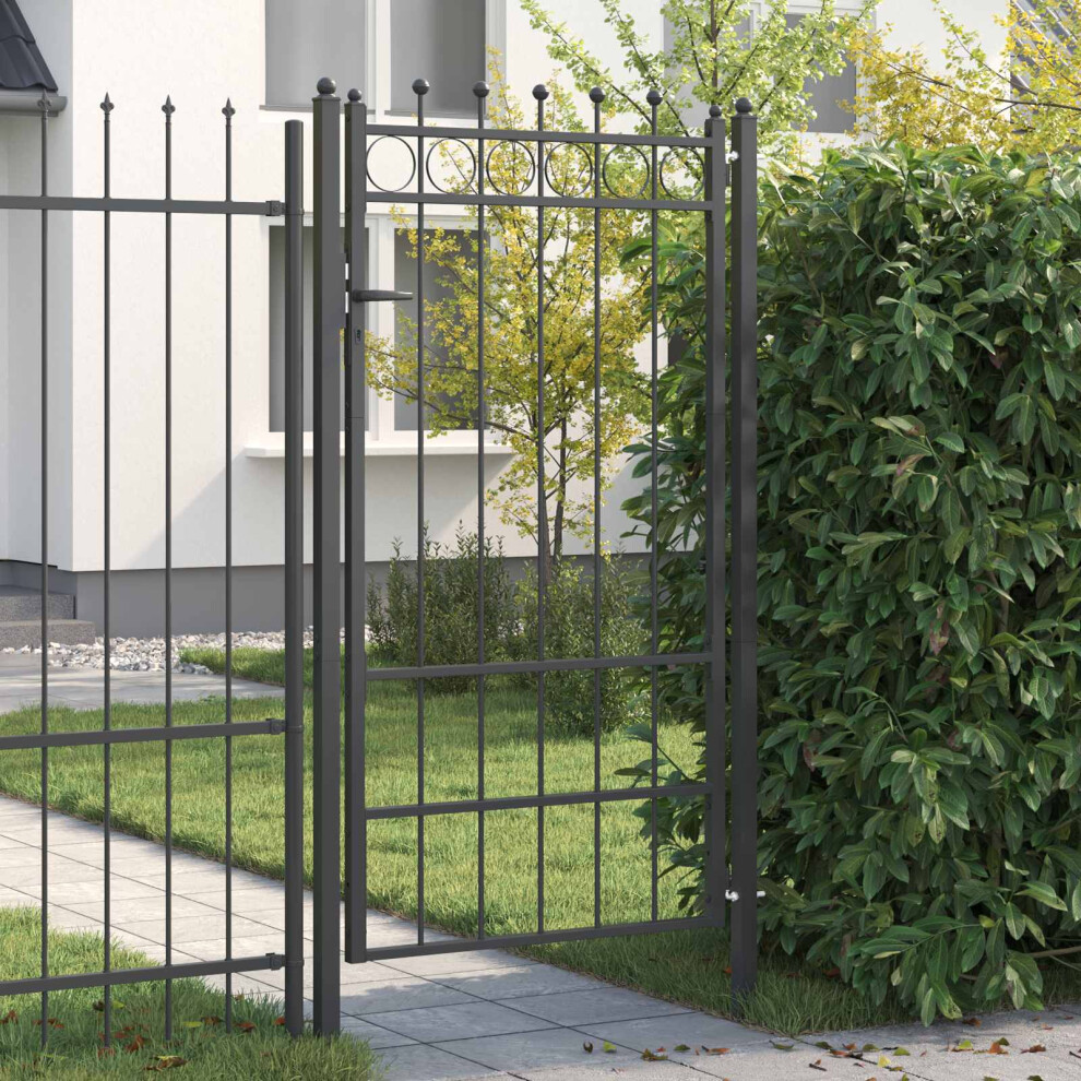 Vidaxl Fence Gate Horst 100 X 175 Cm Metal Black Lockable