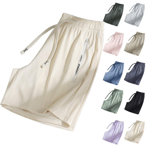 Short pour femme léger, cool, élastique, confortable,-Rose L 2