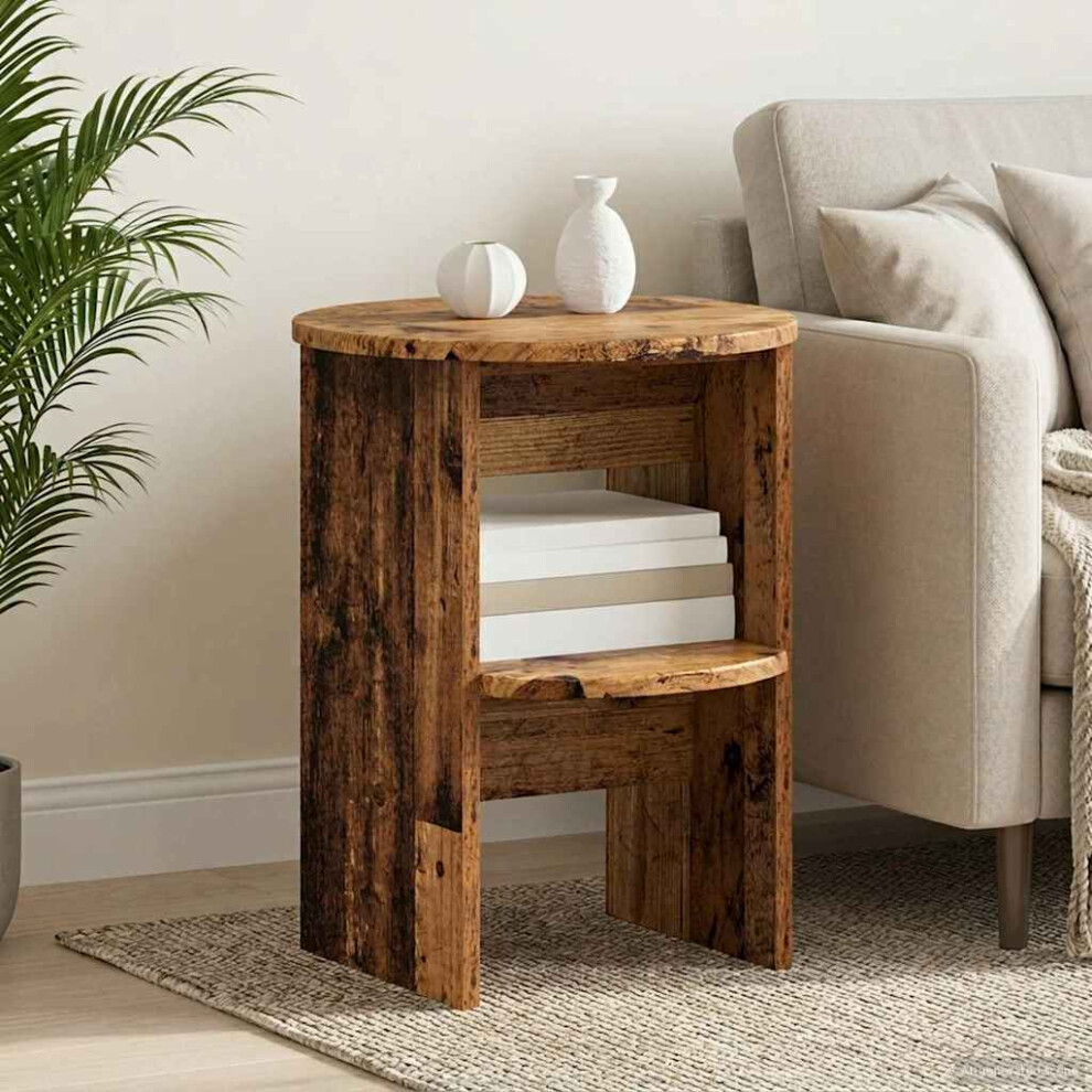 Vidaxl Side Cabinet 2 Pcs Old Wood Ø40 X 50 Cm Engineered Wood