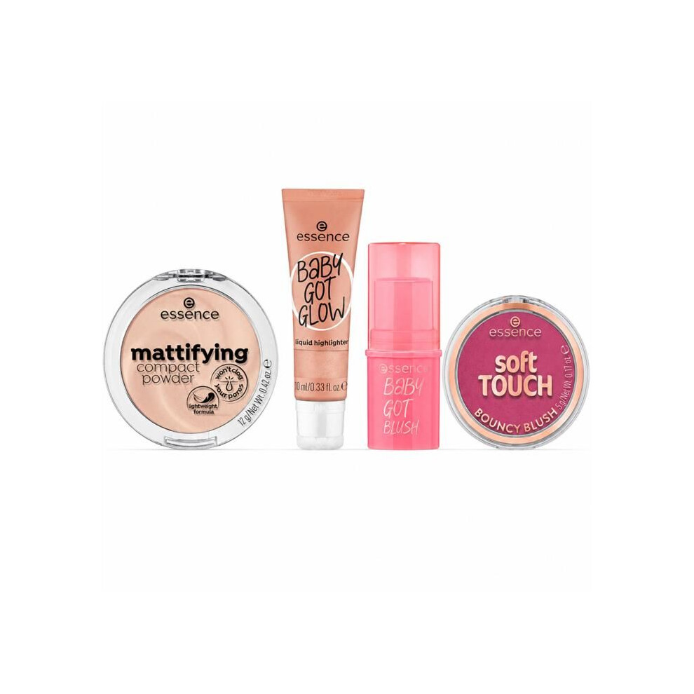 Essence - Cheeks & Radiance Kit Â Blush 20 + Cheek Stick 10 + Highlighter 30 + Powder 11