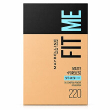 Poederfoundation - MAYBELLINE NEW YORK - Fit Me Matte & Poreless 220 - Matterend - Vervaagt de poriën - Houdbaarheid 12u SPF44