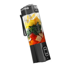 (Black) 360W Portable Blender Rechargeable Portable Blender Cup Juicer Fruit Mixer 700ml Juice Blender Juicer Maker Cup White