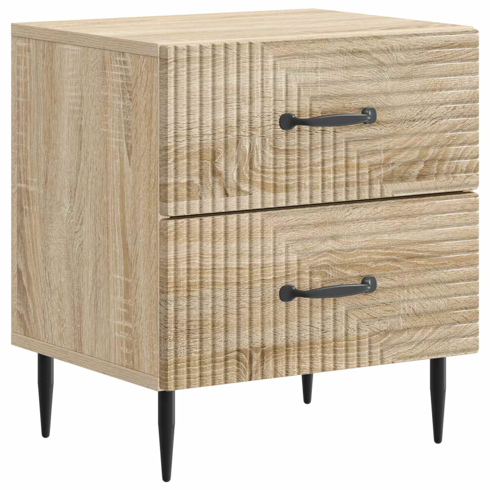 Vidaxl Bedside Cabinet Sonoma Oak 43 X 34.5 X 47.5 Cm Engineered Wood