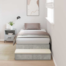 vidaXL Storage Bed Frame Concrete Grey 90 cm Engineered Wood