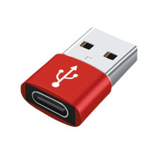 (Red) Short USB Type C Male Device to USB 3.0 Female Adapter Connectors OTG Adapter 5Gbps Data Sync for PC Laptop Silver