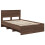 VidaXL vidaXL Bed Frame with Headboard Brown Oak 120 x 123 cm Engineered Wood 4