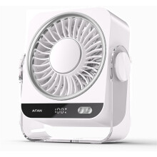 New White Ice Cooling Mini Fan, 5 Speed Wall Mount Desktop Portable Air Cooler with Long Lasting Battery for Household Indoor Use