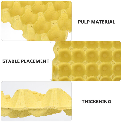 5St Gele Papierpulp Eierackers 30 Compartimenten Voor Opslag