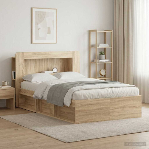VidaXL vidaXL Headboard Cabinet with Storage Sonoma Oak Engineered Wood 2