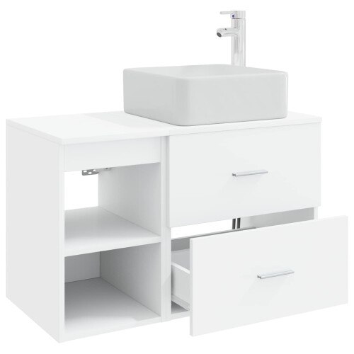 VidaXL vidaXL Badezimmermöbel-Set 2 stk. Weiß Holzwerkstoff 1