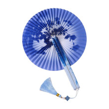(05) Handheld Fan With Pendant Vintaged Round Design Magnetic Folding Fan For Weddings Dance And Home Decoration