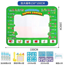 (letter 150cm) 150X100cm Magic Water Canvas Graffiti Drawing Board Repeatedly Doodle Water Painting Carpet Reusable Drawing Mat Kids Toy Gift