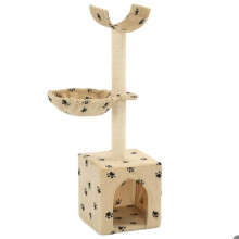 Albero per gatti grattatoio grattacielo nicchia giocattolo animali peluche in sisal 105 cm beige motivo