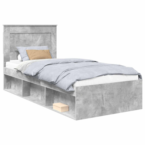 VidaXL vidaXL Bed Frame with Drawer Concerte Grey 90 x 190 cm Solid Pine Wood 1
