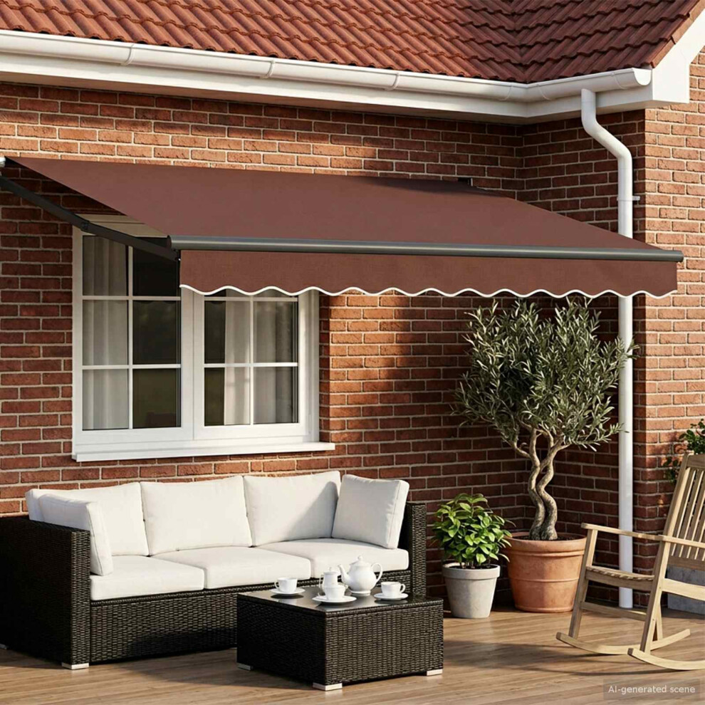 Vidaxl Manual Retractable Awning With Leds 3.5 X 2 M