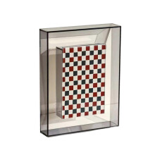 (grey) Photo Frame Acrylic Photo Holder for Desktop Display Support Horizontaled Vertical Clear pink