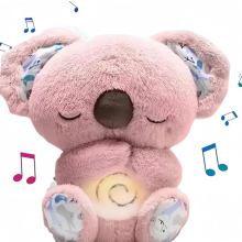 Angstlindrende Koala Plys med Musiklys Vejrtrækningsbevægelse (Pink)