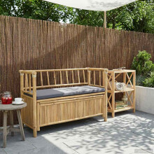 vidaXL Garden Storage Bench 110 x 47 x 80 cm Bamboo Natural