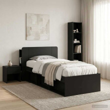 vidaXL Headboard Cabinet with Storage Black Engineered Wood