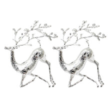 2St Servetclips Van Metaal Zilveren Elk Design Voor Huis En Feest