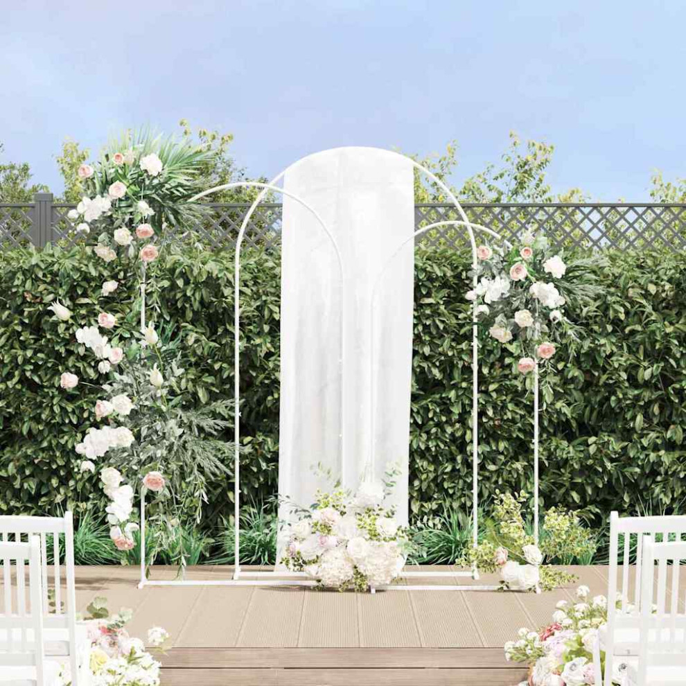 Vidaxl Wedding Arch 3 Pcs White Steel