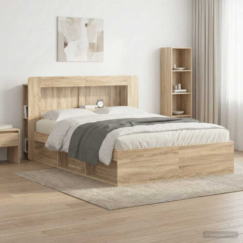VidaXL vidaXL Headboard Cabinet with Storage Sonoma Oak Engineered Wood