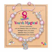 Pulsera de cuentas de arcoíris divertida, pulsera de unicornios elegante para niñas, pulsera de cuentas brillantes, joyería, reg