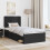 VidaXL vidaXL Bed Frame with Headboard Black 75 x 190 cm Solid Pine Wood 2