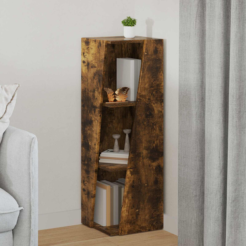Vidaxl Side Shelf Smoked Oak 33 X 32 X 100.5 Cm Engineered Wood