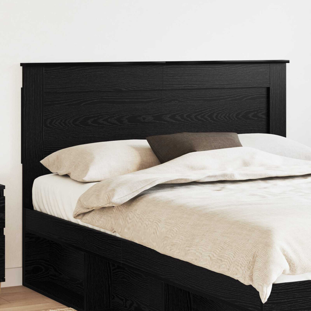 Vidaxl Headboard With Headboard Black Oak 140 Cm Engineered Wood