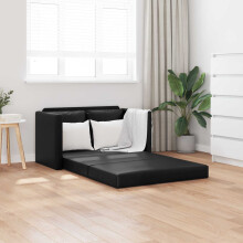 vidaXL Folding Sofa Bed Black 112 x 60 x 55 cm Faux Leather